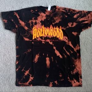 Bleach tie dye Hollywood t shirt